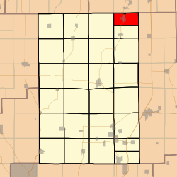 Map highlighting Virden Township, Macoupin County, Illinois
